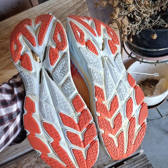 Hoka Bondi X Vibrant Orange and Yellow Sneakers - Picture 12 of 13